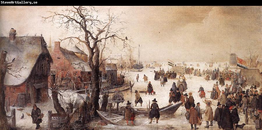 AVERCAMP, Hendrick Winter Scene on a Canal  ggg